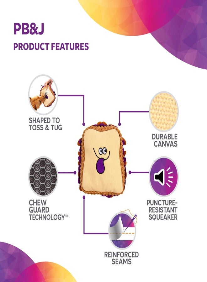 تراستي باب لعبة كلب TrustyPup Tough 'N Fun PBJ القطيفة الصريرية، بتقنية حماية المضغ - لون بني فاتح، مقاس متوسط (71151) - Image 4